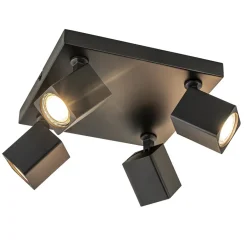 Opbouwspot 4-lichts vierkant zwart verstelbaar>Straluma Best