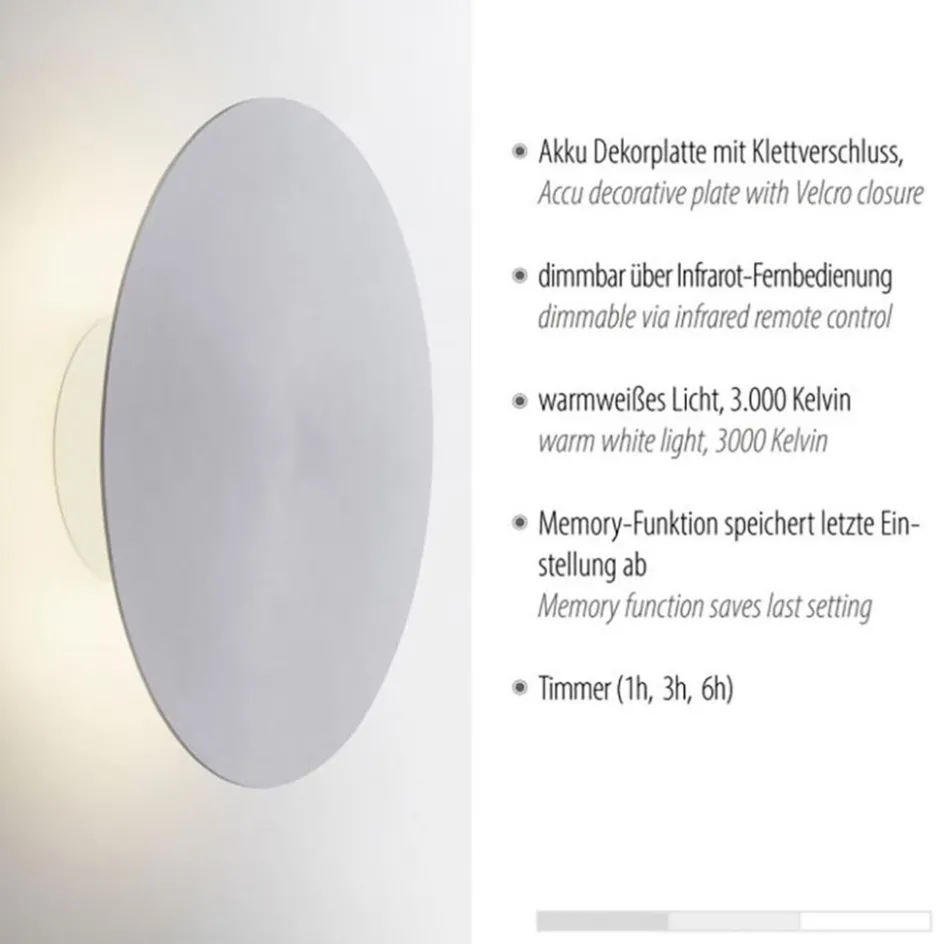 Oplaadbare LED wandlamp op accu aluminium>Straluma Sale