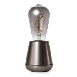 Oplaadbare tafellamp titanium met smoke lichtbron>Straluma Clearance