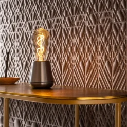 Oplaadbare tafellamp titanium met smoke lichtbron><noscript><img width=