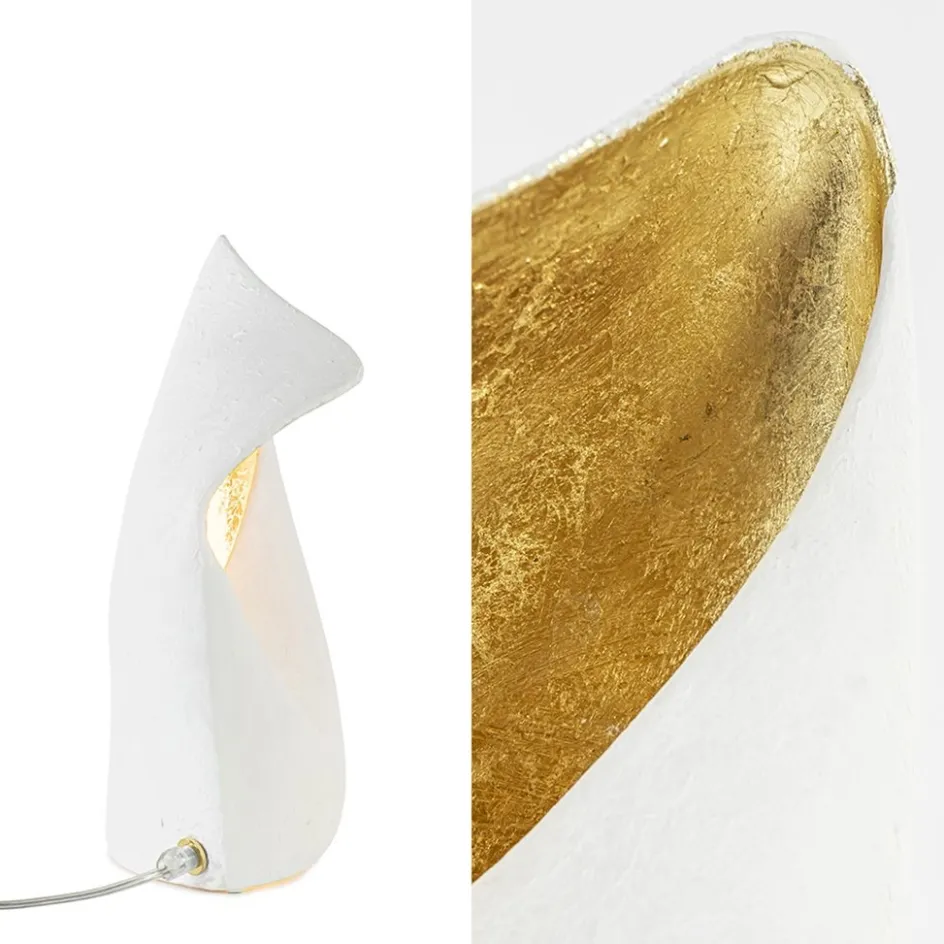 Organische tafellamp mat wit met goldleaf>Straluma Discount