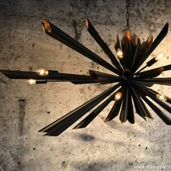 Ovale design hanglamp zwart metaal><noscript><img width=