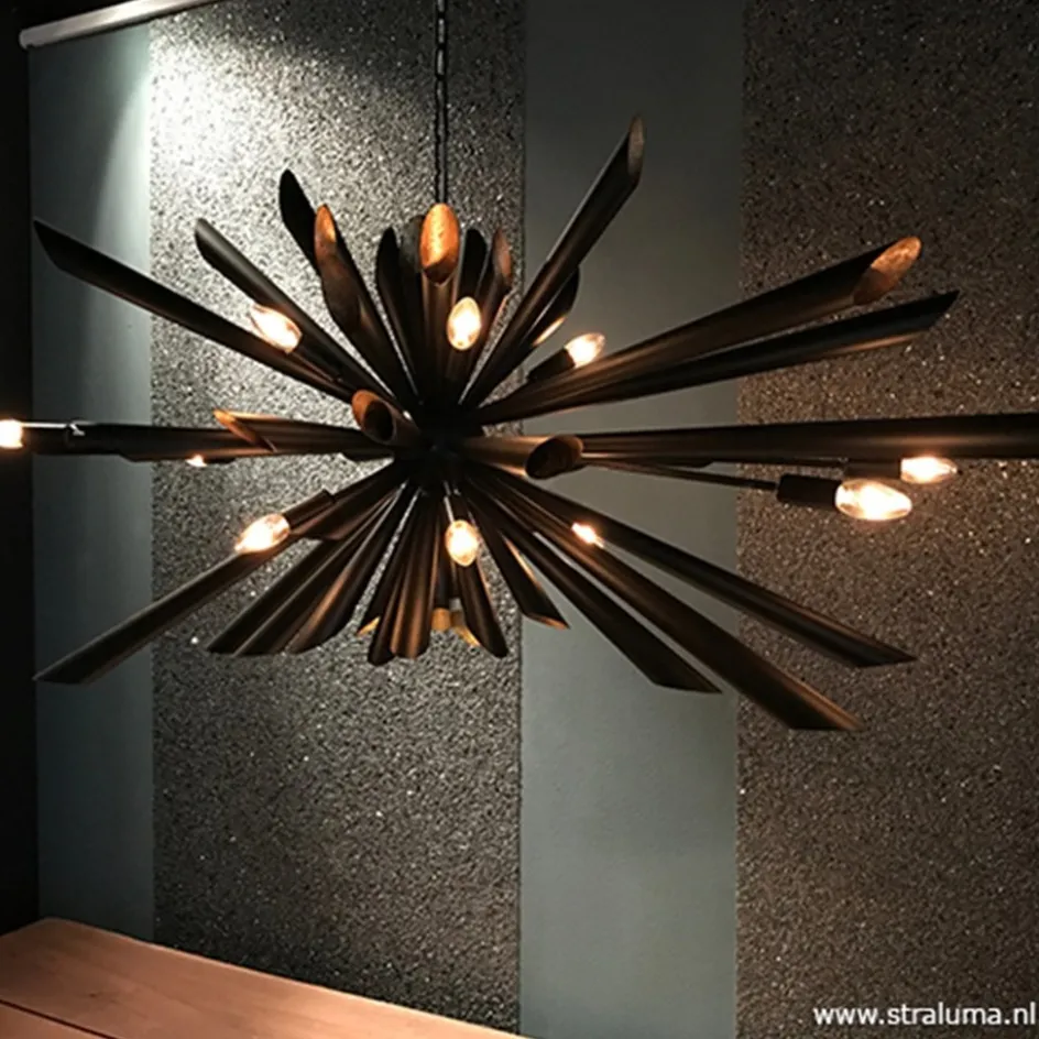 Ovale design hanglamp zwart metaal>Straluma Hot
