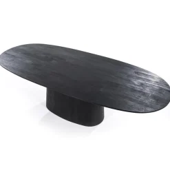 Ovale eettafel Aron 300x110 cm zwart mangohout><noscript><img width=