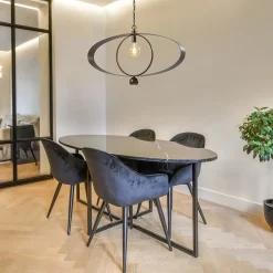 Ovale hanglamp brons metaal E27 + GU10><noscript><img width=