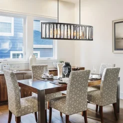 Ovale hanglamp mat zwart met facet geslepen glas><noscript><img width=