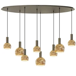 Ovale hanglamp platinum exclusief E27 lichtbronnen>Straluma