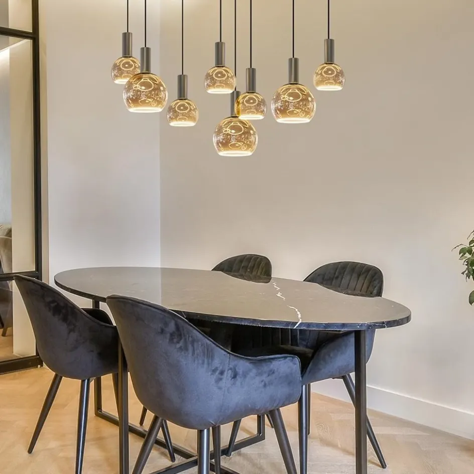 Ovale hanglamp platinum exclusief E27 lichtbronnen>Straluma