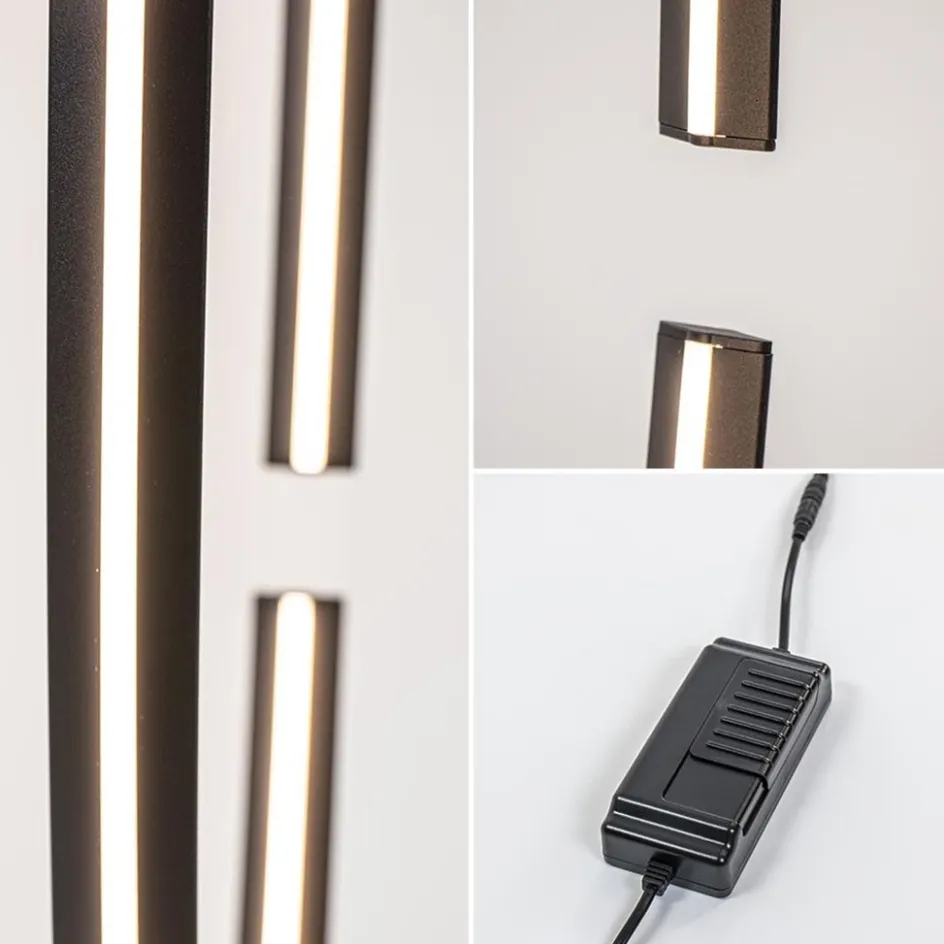 Ovale LED vloerlamp zwart inclusief dimmer>Straluma Hot