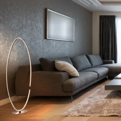 Ovale LED vloerlamp zwart inclusief dimmer><noscript><img width=