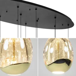 Ovale 12-lichts LED hanglamp Golden Egg><noscript><img width=