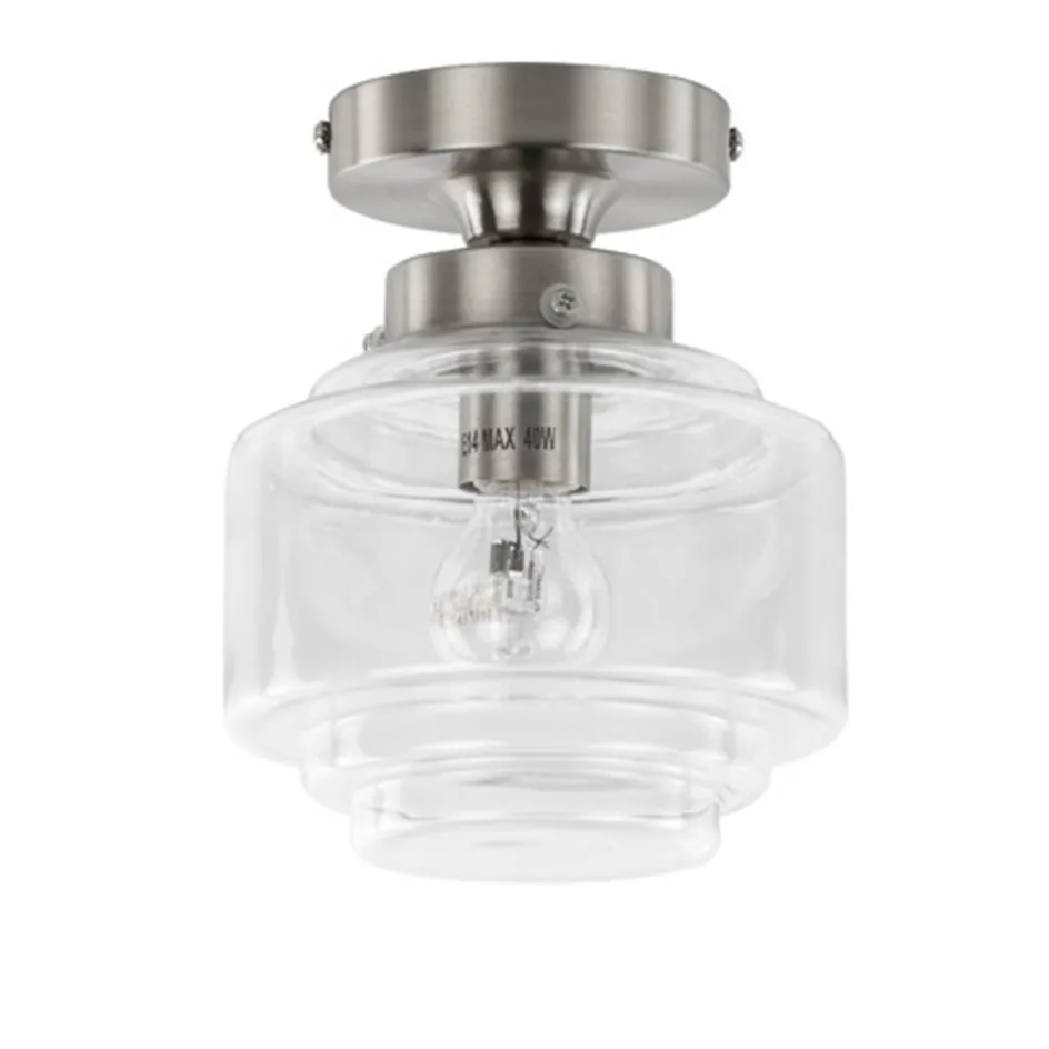 Plafondlamp Art Deco klein helder glas>Straluma Sale