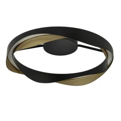 Plafondlamp Ascoli ring zwart/matgoud>Straluma Online