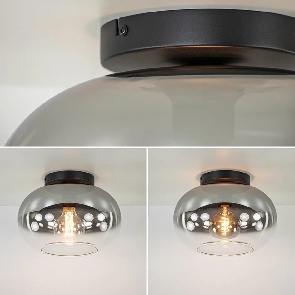 Plafondlamp Bellini zwart/smoke gradient glas>Straluma Online