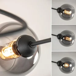 Plafondlamp Blom 3L zwart/smoke glas><noscript><img width=