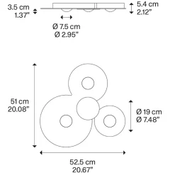 Plafondlamp Bugia Triple glossy bronze>Straluma Discount