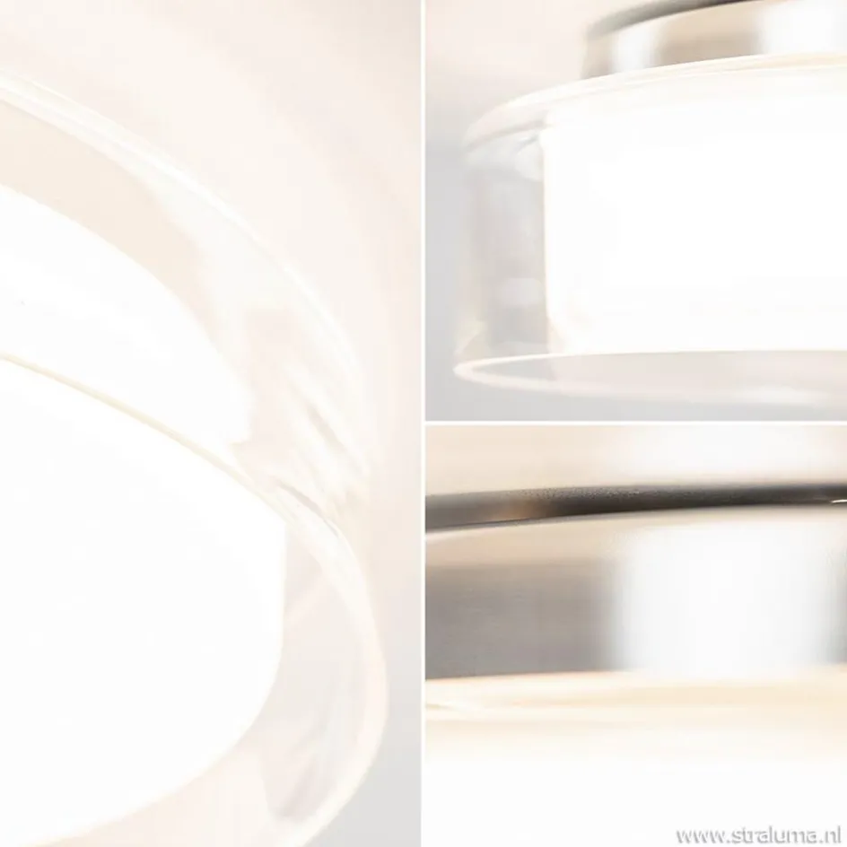 Plafondlamp chroom/clear IP44 3-step dim>Straluma Online
