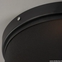 Plafondlamp cilinder gaas zwart 30cm><noscript><img width=