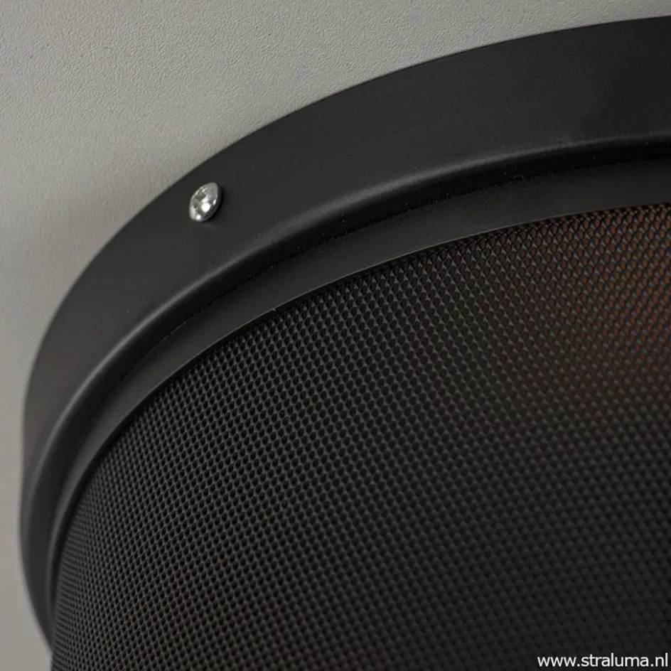 Plafondlamp cilinder gaas zwart 30cm>Straluma Discount