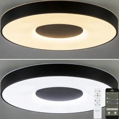 Plafondlamp Coin 65 zwart + remote><noscript><img width=