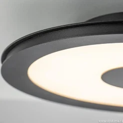 **Plafondlamp disc 32cm zwart 3-step dim><noscript><img width=