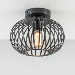 Plafondlamp donut klein draad zwart 25cm>Straluma