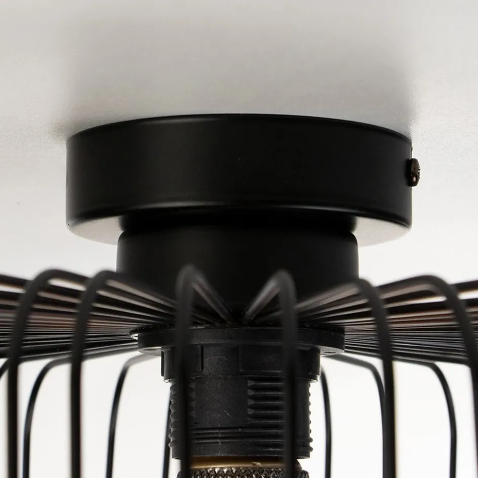 Plafondlamp draad cilinder zwart 28cm>Straluma