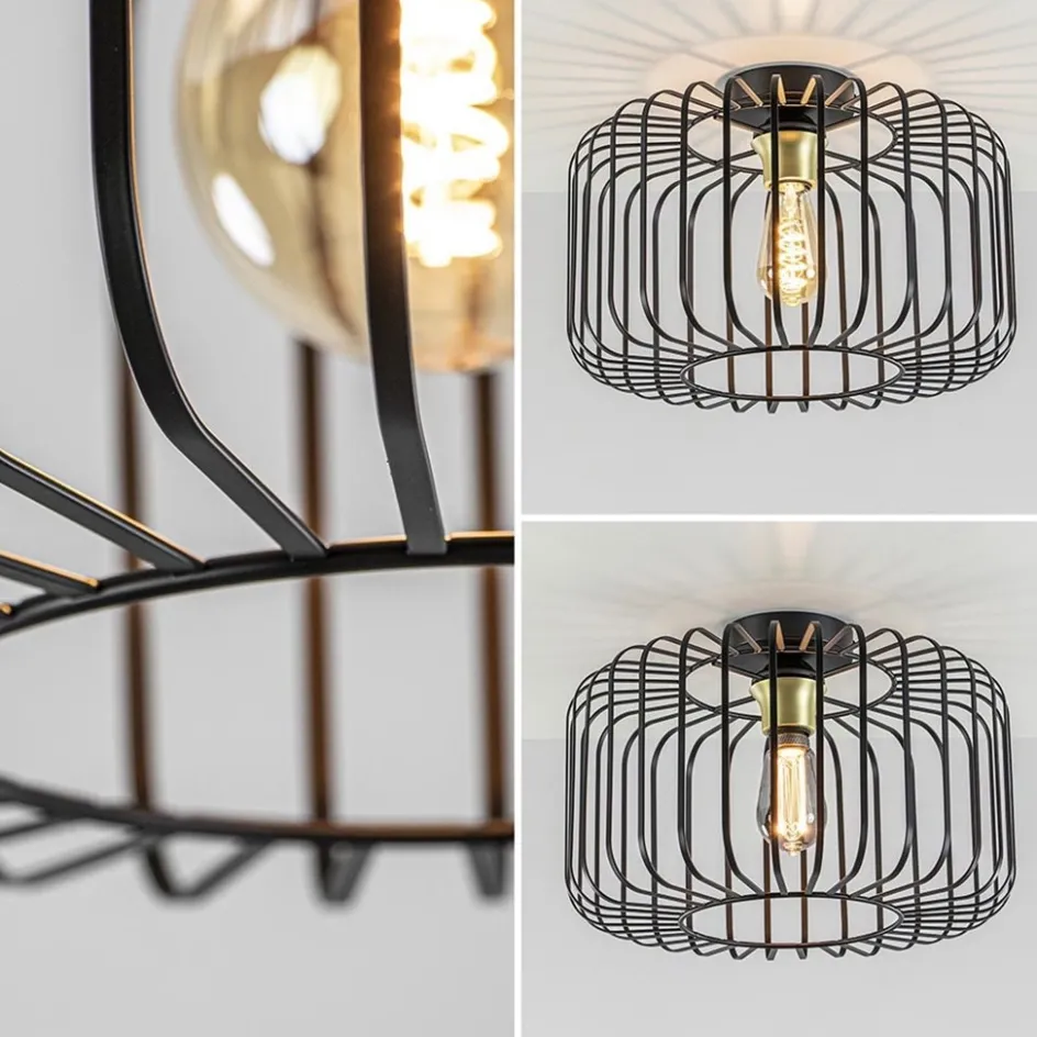 Plafondlamp draad cilinder zwart/brons>Straluma New