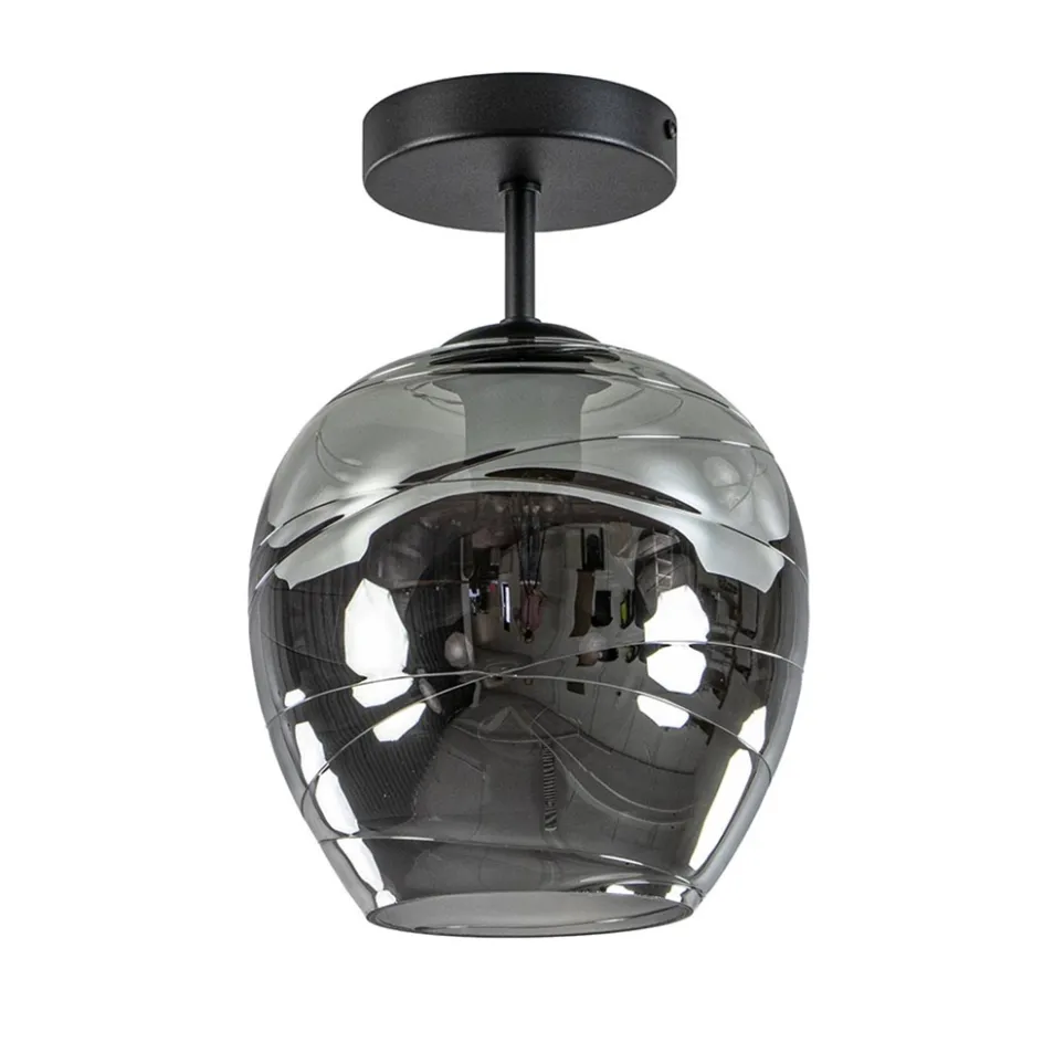 Plafondlamp Fantasy 1L zwart + smoke glas>Straluma New