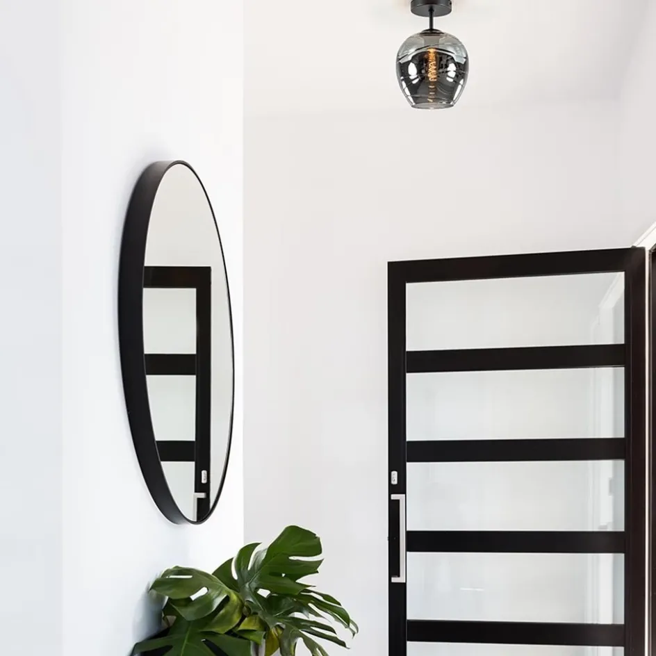 Plafondlamp Fantasy 1L zwart + smoke glas>Straluma New