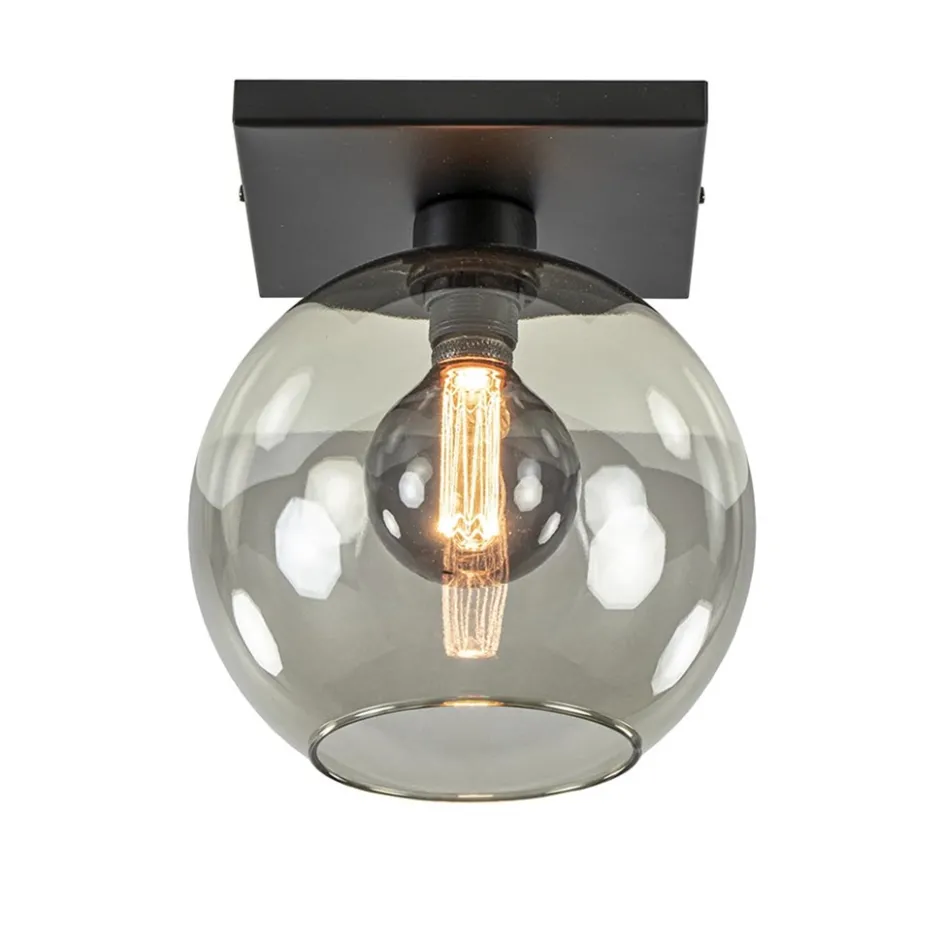 Plafondlamp Globe 25 vierkant zwart/smoke>Straluma Discount