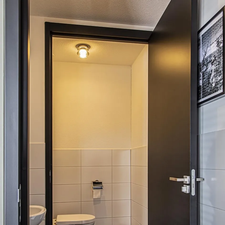 Plafondlamp klein chroom met smoke glas>Straluma Clearance