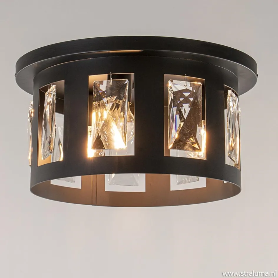 Plafondlamp Kristall Black met pegels>Straluma