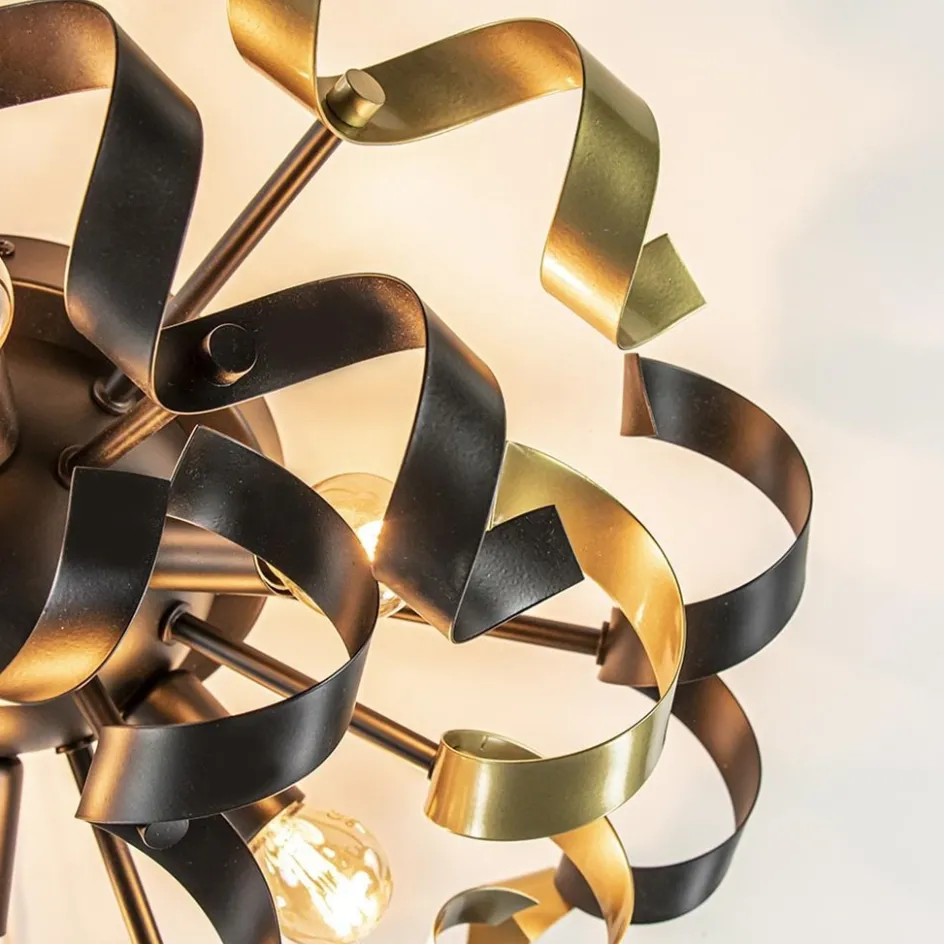 Plafondlamp Krul zwart/goud>Straluma