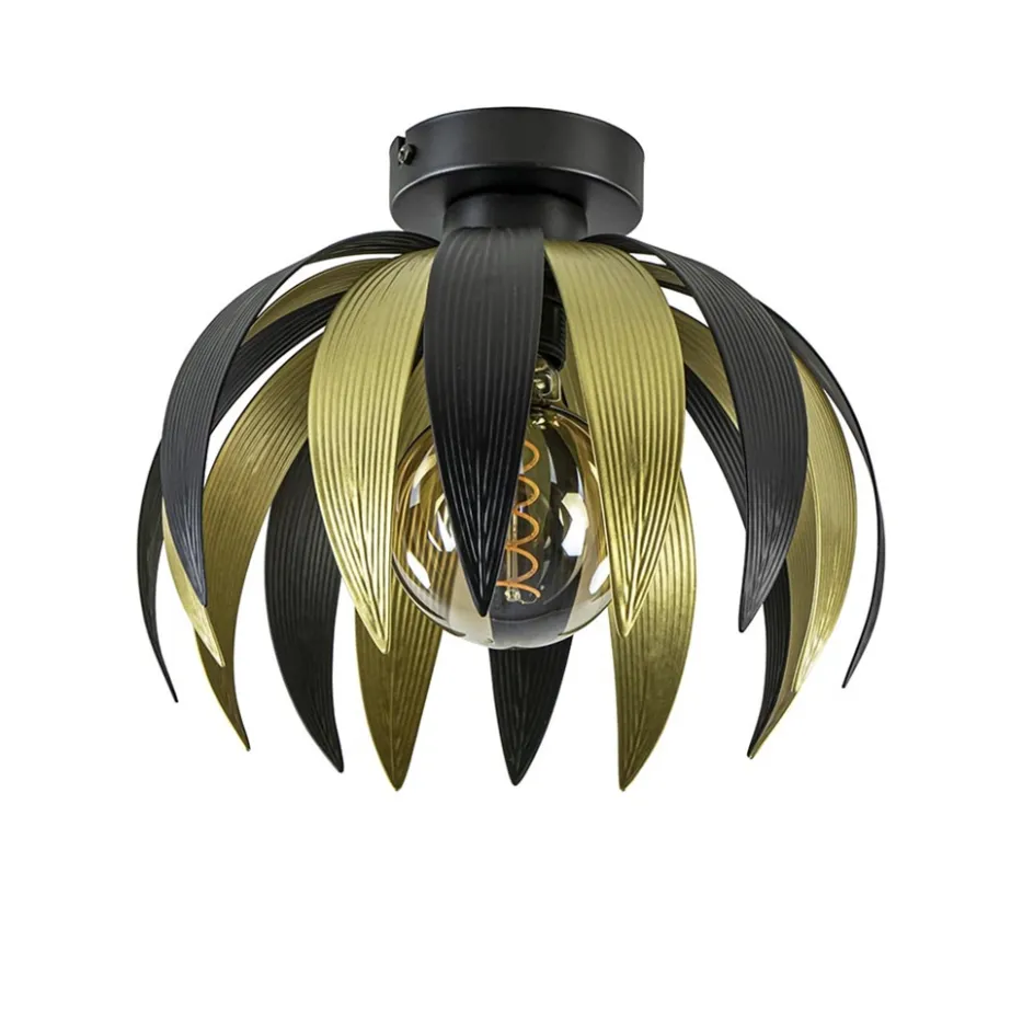 Plafondlamp leaves zwart/goud>Straluma Sale