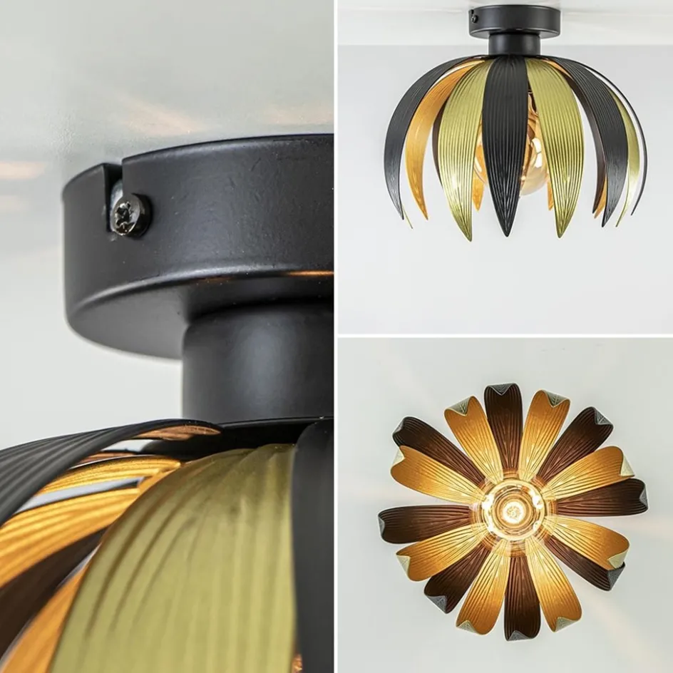 Plafondlamp leaves zwart/goud>Straluma Sale