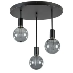 Plafondlamp 3-lichts zwart ex. e27>Straluma Sale