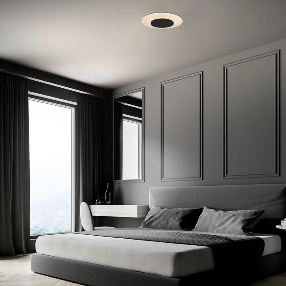 Plafondlamp Lido zwart 29cm indirect>Straluma Discount