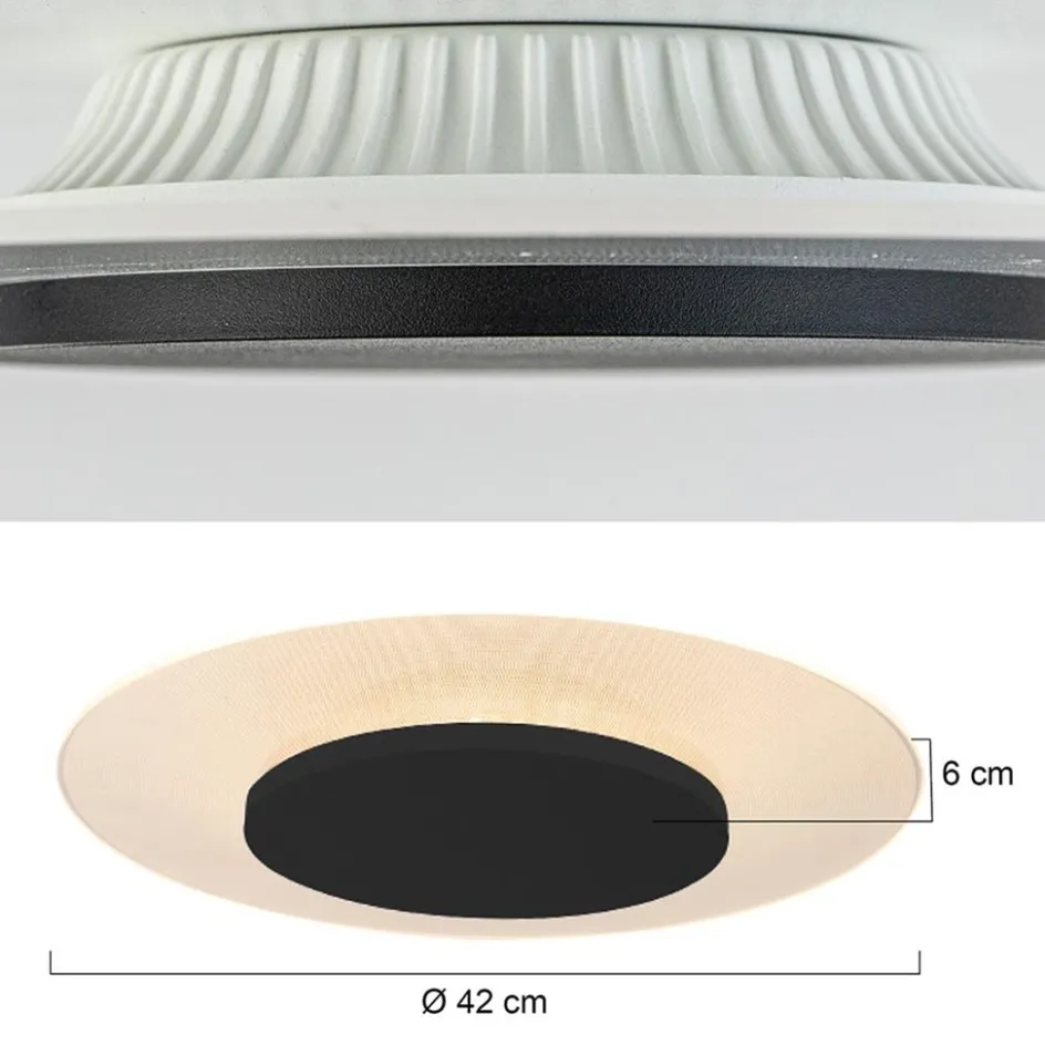 Plafondlamp Lido zwart 42cm indirect>Straluma Discount