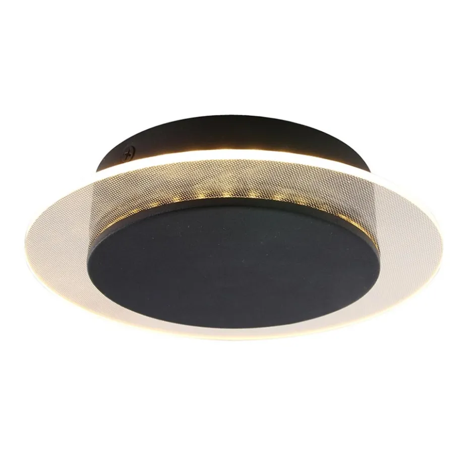 Plafondlamp Lido zwart 17cm indirect>Straluma Online