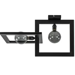 Plafondlamp Longa zwart 2xframe vierkant>Straluma Online