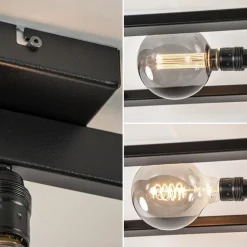 Plafondlamp Longa zwart 2xframe vierkant><noscript><img width=