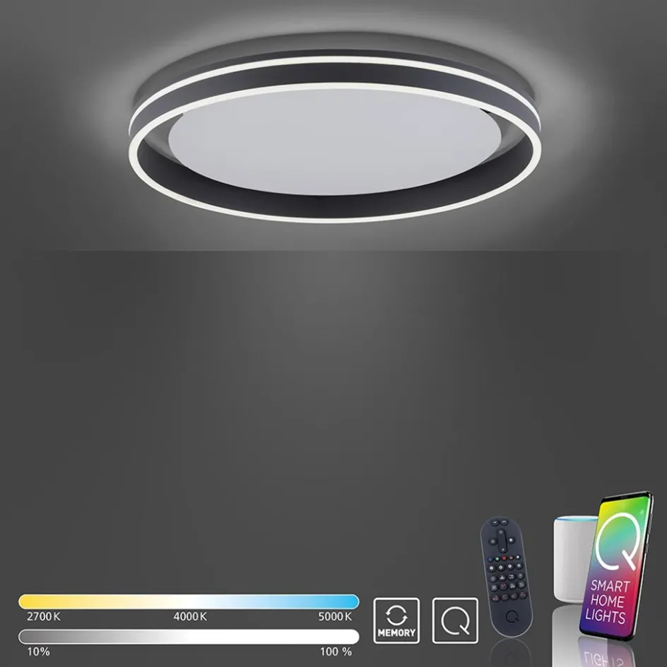 Plafondlamp Q-Vito 59 zwart smart+remote>Straluma Hot