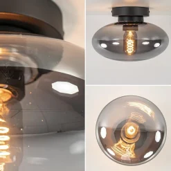Plafondlamp Reflexion zwart+smoke glas><noscript><img width=