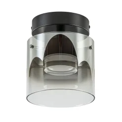 Plafondlamp Salerno zwart/smoke glas>Straluma