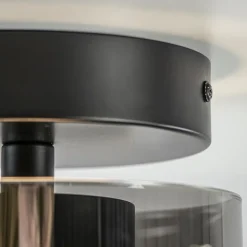 Plafondlamp Salerno zwart/smoke glas><noscript><img width=