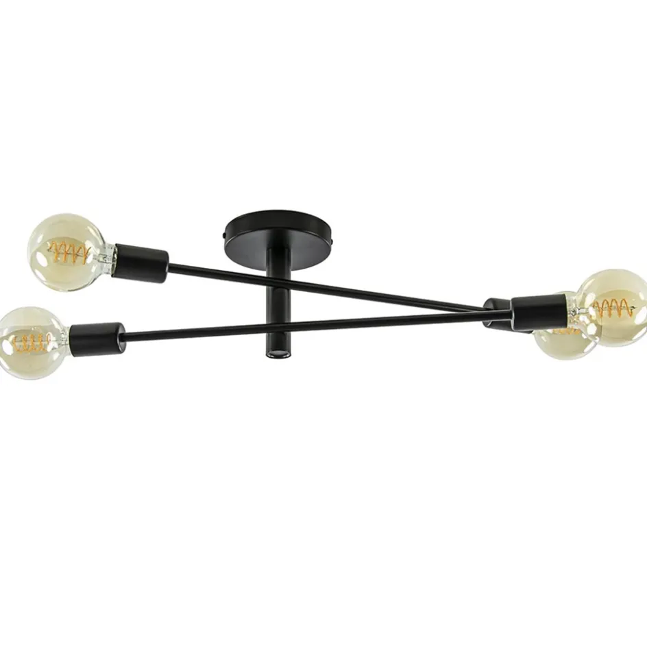 Plafondlamp Sticks 4L zwart excl. e27>Straluma