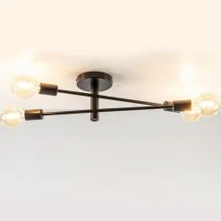 Plafondlamp Sticks 4L zwart excl. e27>Straluma