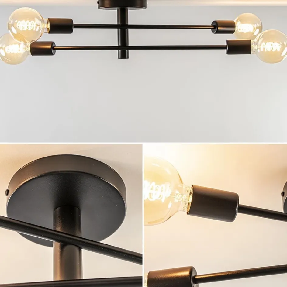 Plafondlamp Sticks 4L zwart excl. e27>Straluma