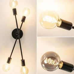Plafondlamp Sticks 4L zwart excl. e27><noscript><img width=